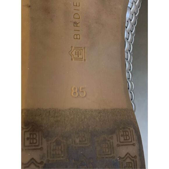 Birdies The Starling Metallic Silver Woven Slip On Vegan Leather Loafers 8.5 - Picture 5 of 5